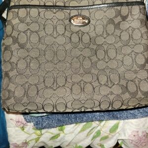 Coach Gray Signature Tote Bag